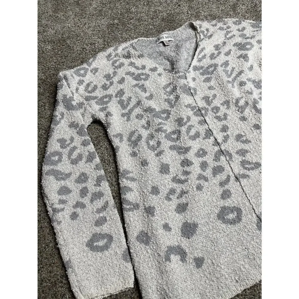 Knox Rose Leopard Print Casual Sweater Comfy Women's Size Medium M